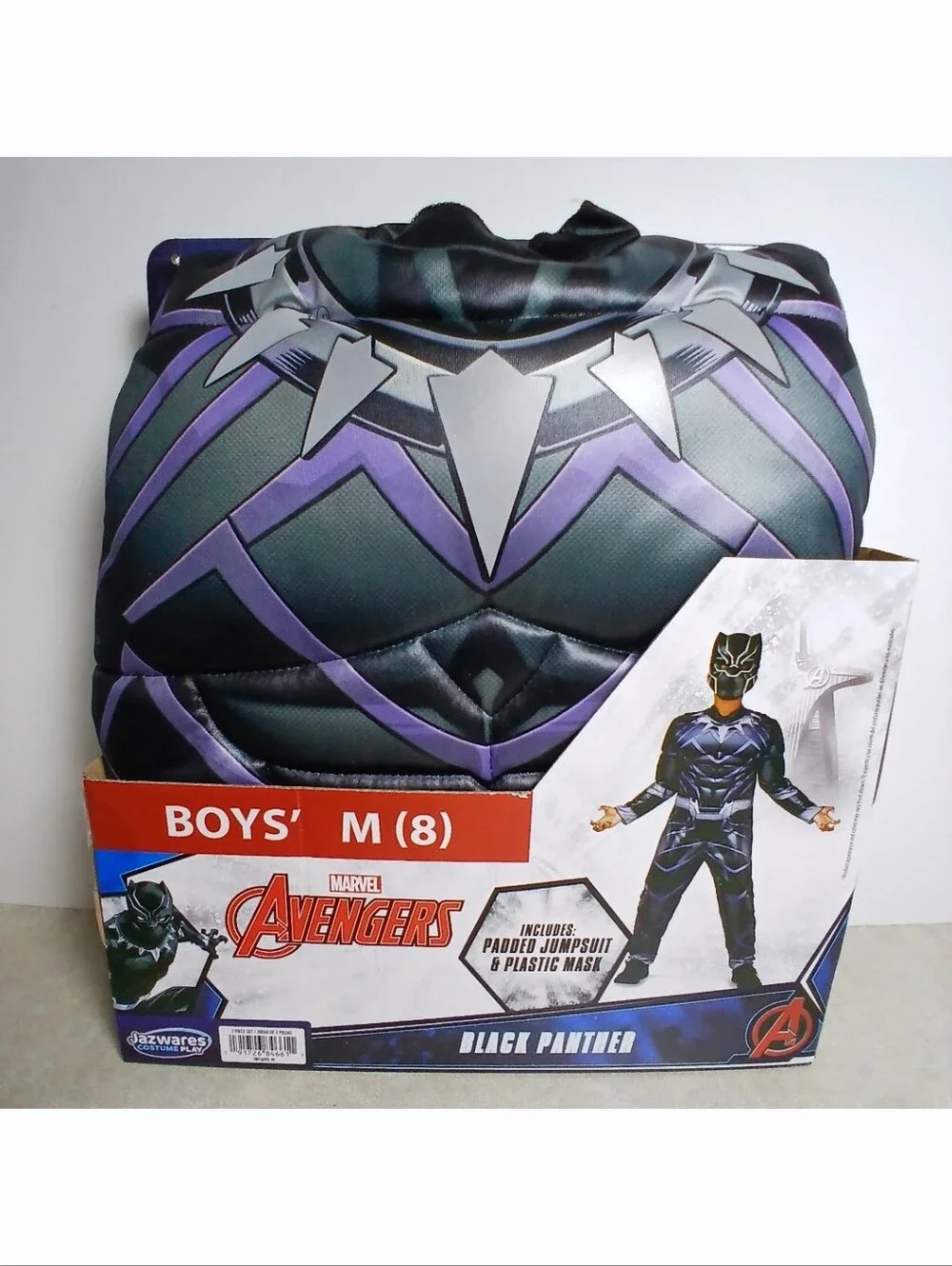 New! Marvel Avengers Black Panther Boys Size M (8) 2-Piece Costume Jazwares